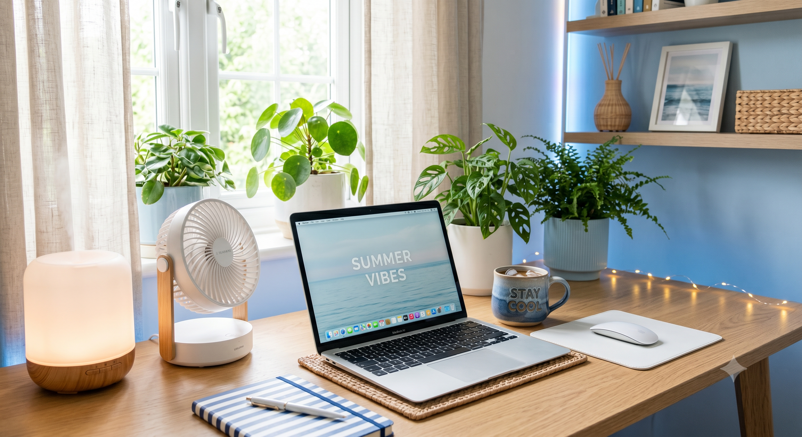Portable cooling fan for office desk