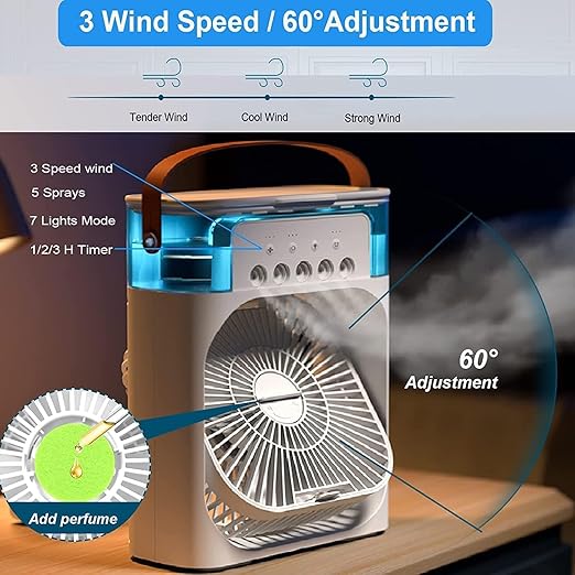Portable Mini Air Cooler Fan with Humidifier for Room, Office & Bedroom