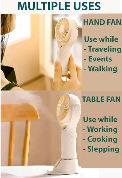 Mini Handheld Fan with Humidifier | Portable USB Cooling Fan Aervia