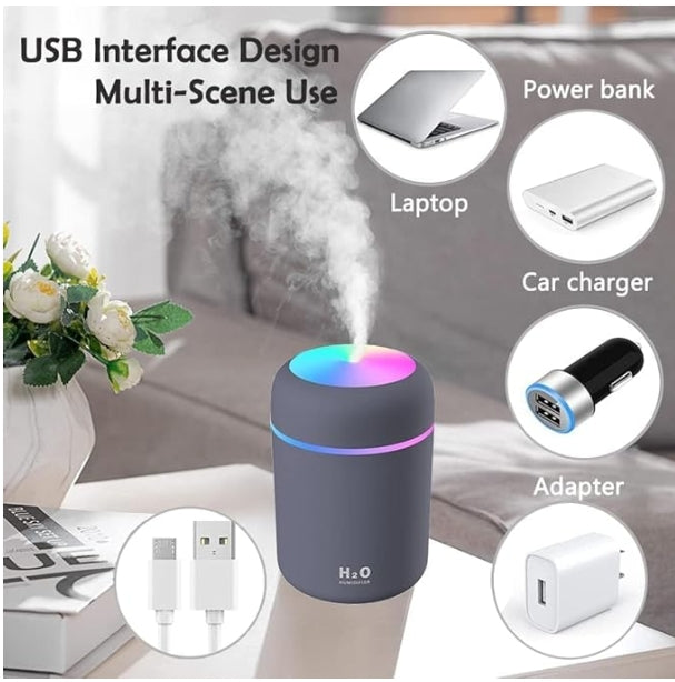 Portable Mini Humidifier with LED Night Light & Aroma Mist